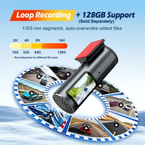 4K UHD GPS Dash Cam G-Sensor 24H Parking Dash Camera App WiFi with Hardwire Kit — image 7