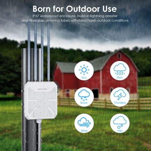 AX3000 WiFi Mesh Extender Long Range Outdoor WiFi 6 Access Point Repeater PoE — image 3
