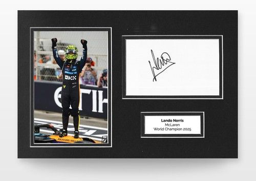 Lando Norris Hand-Signed 12x8 Photo Display McLaren F1 Memorabilia COA