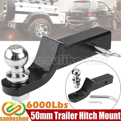 50mm Trailer Tow Bar Hitch Ball Mount 2 Inch Ball With Ball & Hitch Pin Receiver