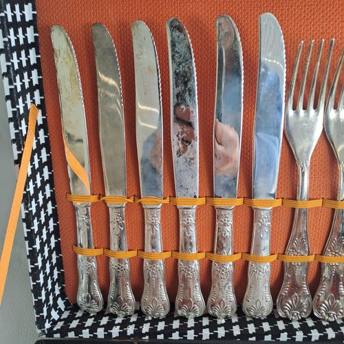 Vintage Italian 24 Piece Silver Plated Cutlery Set in Case A800 EP Zing LBL (1) — image 9