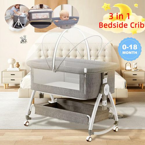 Baby Bedside Crib Sleeper Bassinet Safe Co-Sleeping Storage Bag Easy install — image 1