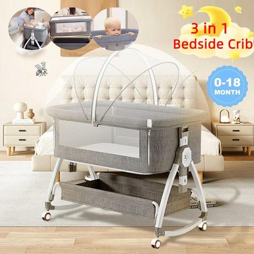 Baby Bedside Crib Sleeper Bassinet Safe Co-Sleeping Storage Bag Easy install