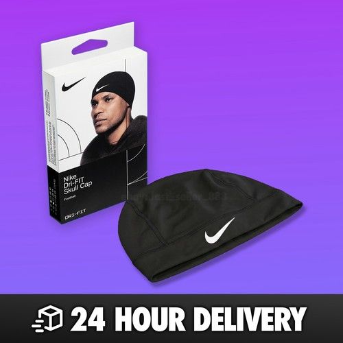 Nike DRI-FIT Black Skull Cap Hat Dri-Fit Mens Sports Running Helmet Liner Beanie