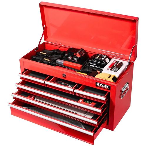 Excel Roller Tool Chest Cabinet 8 Drawers Storage Toolbox Cabinet Mechanics Red — image 3