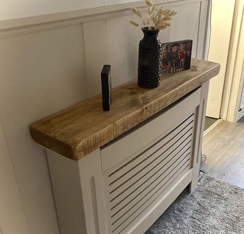 Floating Shelf Chunky Wall Mounted Oak Colour Reclaimed Rustic Solid Wooden — image 5