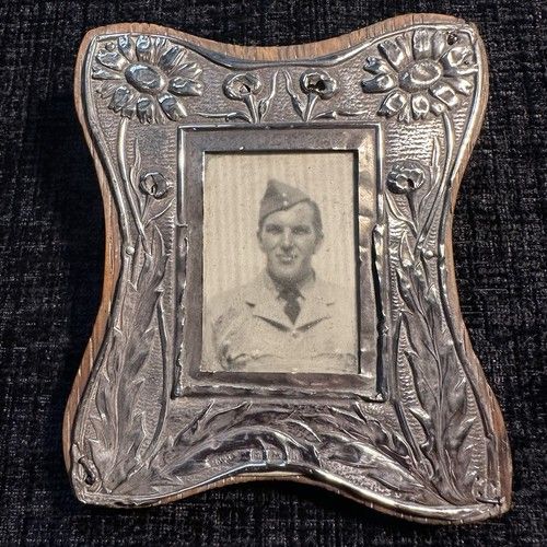 1907 Art Nouveau Sterling Silver Photo Frame Henry Williamson Birmingham Antique