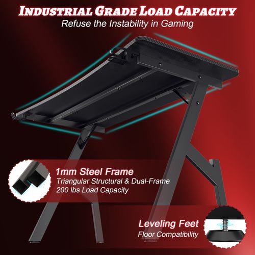 Gaming Desk, Computer Desk, Gamer Desk, Gaming Table, Computer Table, Black — image 5