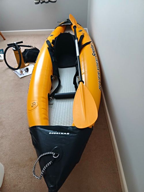 Rare Sevylor K1  River XDS Inflatable Single Kayak with Paddle & Pump SVX100DS