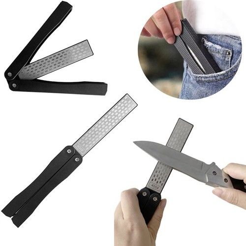 Diamond Sharpening Stone File Folding Double Sided Grit Knife Scissor Blade