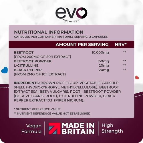Beetroot Capsules 10000mg - High Strength Beetroot Supplement 180 Vegan Capsules — image 3