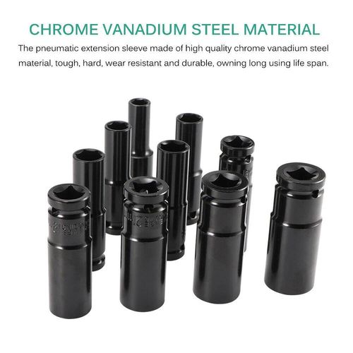 Thin Wall Long Reach Deep Impact Socket Set 1/2" Drive - 10PCS Metric 8-24mm — image 3
