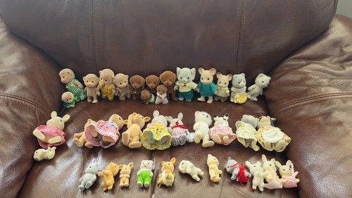 Large Mixed Joblot Bundle Of 37 Sylvanian Families Figures Animals Collection