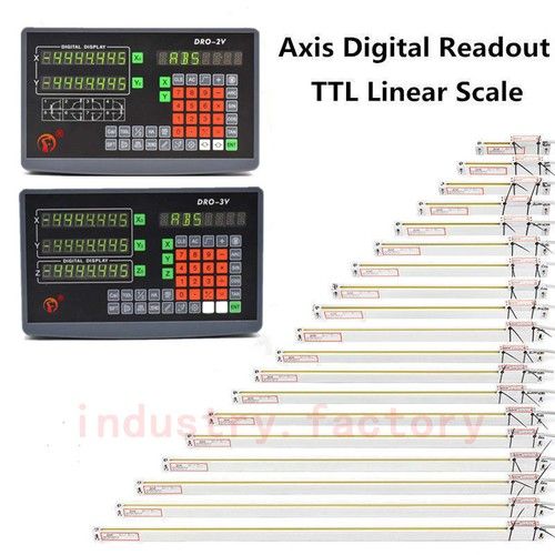 2Axis/3Axis DRO Digital Readout 0.0001"TTL Linear Glass Scale 1um High Precision