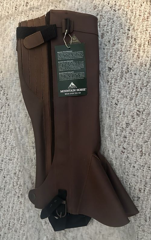 Mountain Horse Brown Leather Half Chaps NWT L — image 2