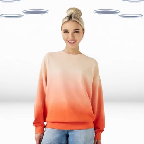 Ex Hush Women’s Sweatshirt Peach Ombre Organic Cotton Oversized (Defect) — image 2