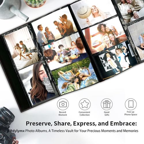 Photo Album 6 X 4 600 Pockets Photos, Black Leather Cover, Extra Large Capacity — image 6