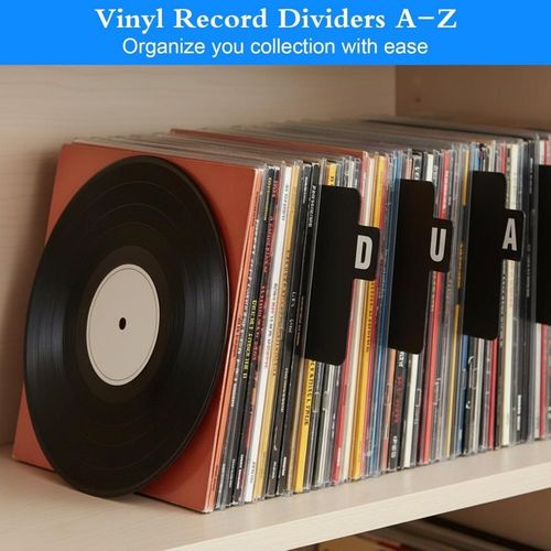 26pcs Black CD/DVD/Vinyl Record Organizer Dividers A-Z Alphabet Tab File Storage — image 3
