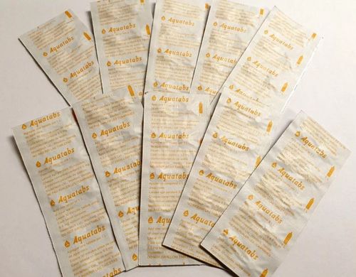 AQUATABS WATER PURIFICATION TABLETS 8.5mg 167mg NaDCC SURVIVAL Hiking Travel — image 2