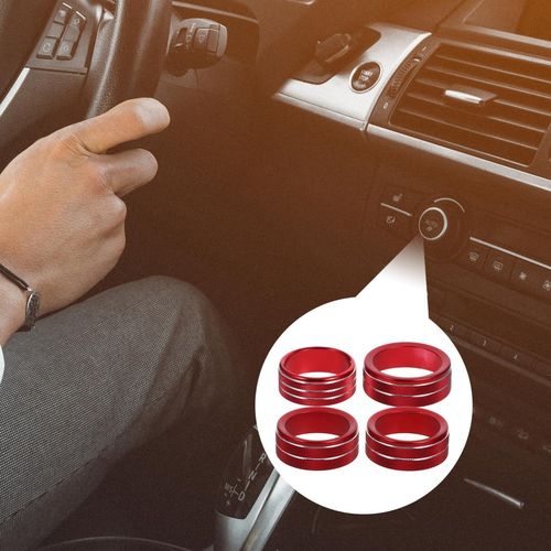  4 Pcs Air Conditioning Button Trim Car Knob Ring Decor Knobs Conditioner Covers — image 2