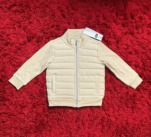 F&F Beige 2-3 Years Baby/Toddler Quilted Jacket Polyester Full Zip Pockets — image 1