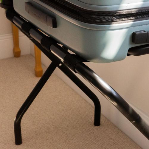 Folding Metal Luggage Rack - Black — image 5