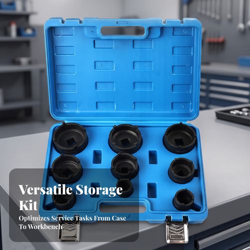 9 Pieces Wheel Bearing Locknut Socket Set Heavy-Duty for Garage — image 5