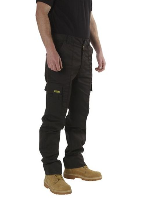 Mens Cargo Combat Work Trousers Size 28 to 52 Black Navy Khaki By SITE KING