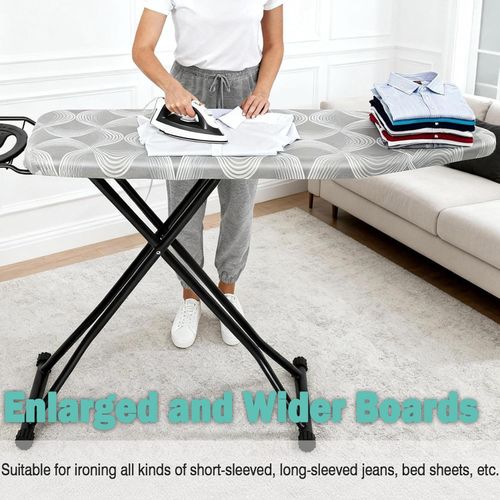 122 x 38cm Folding Ironing Board Jumbo Iron Rest 6 Adjustable Height Foldable — image 6