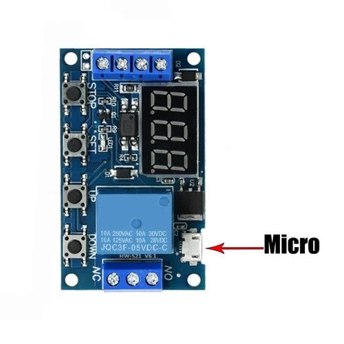 DC6-30V Timer Relay Programmable Delay Relay Module Cycle Timer with LED Display