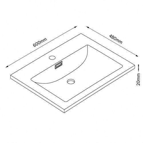 Nerano 600mm Stone Fluted Wall Hung Vanity Unit Basin Soft Close Drawers — image 7