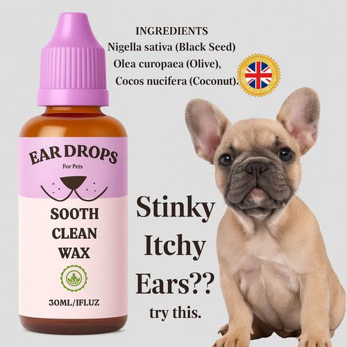 *TOP STRENGTH* Dog Ear Cleaner Drops STOP Shaking Ears Itching Mites Odour Wax