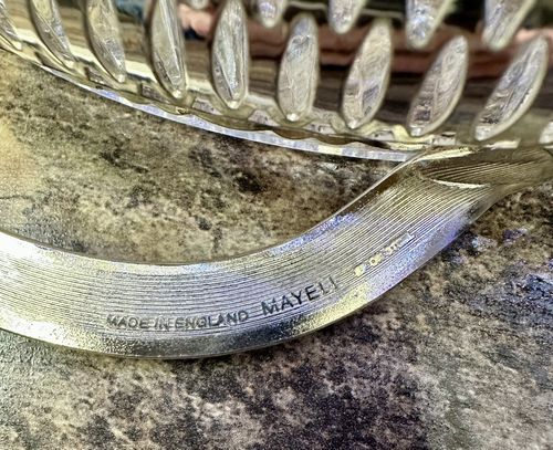 Vintage Mayell England Cut Crystal Divided Serving Dish ELL Silver-plated stand — image 7