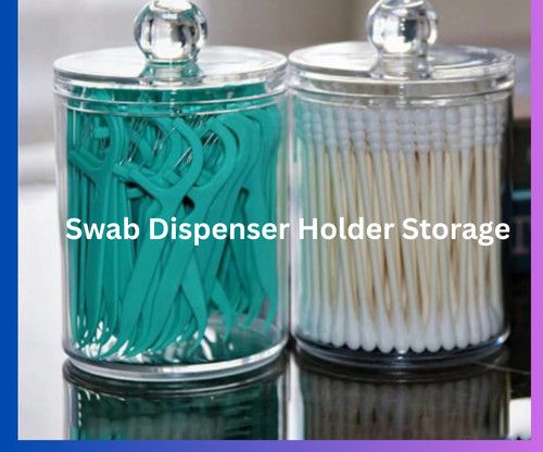 Clear Acrylic Cotton Pad Ear Bud Swab Dispenser Holder Storage Jar Organizer Box