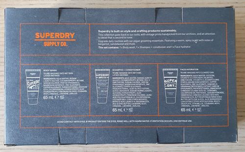 Superdry Men’s Body Wash, Shampoo & Conditioner & Face Hydrator Set – 3×65ml NEW — image 2
