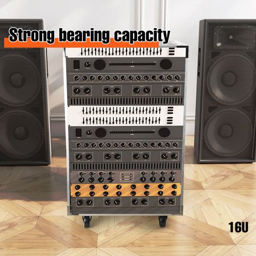 16U Server Cabinet Open-Frame Network Cabinet Rack With 4 Wheels 200kg Load — image 3