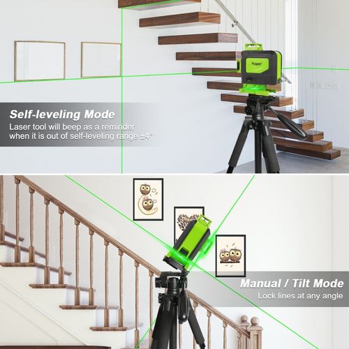 Huepar 4D Laser Level With Remote Control Light + Receiver + 143cm Tripod — image 9