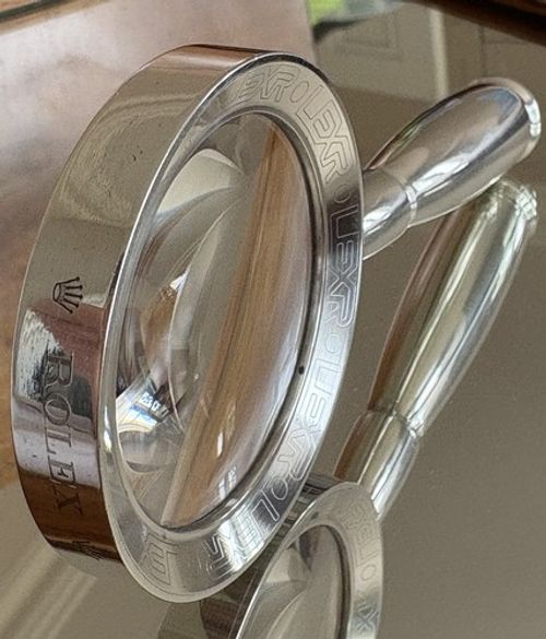 Rolex Sterling Silver Magnifying Glass  250 Grams 14cm