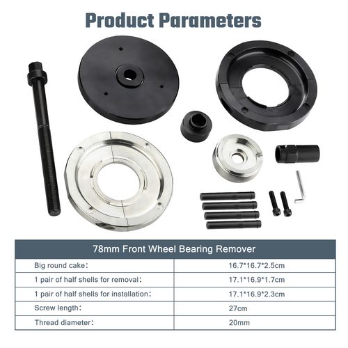 78 MM Front Wheel Hub Bearing  Puller Remove Tool Kit Set For Ford Volvo Mazda — image 5
