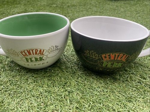FRIENDS TV Show Central Perk Oversized Large Cappuccino Mugs Set Of 2 Black