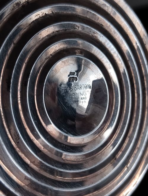 Reed & Barton Sterling Weighted Reinforced Candle Holder Tarnished Damaged Scrap — image 2