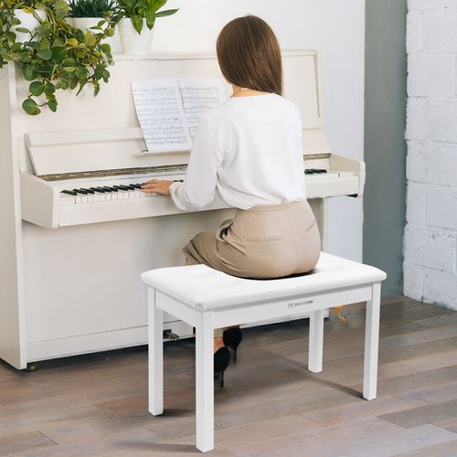  ♬Mustar Piano Stool Wooden Piano Bench With Storage Padded Keyboard Seat — image 2