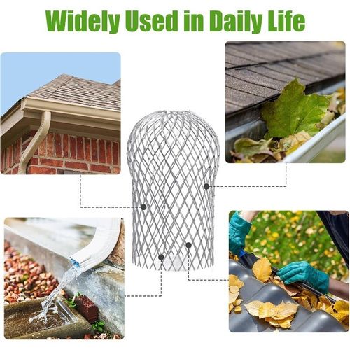 4pcs Metal Aluminum Gutter Guard Filter Mesh Downpipe Leaf Debris Trap Cover UK — image 6