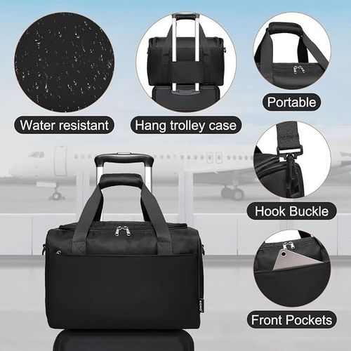 2 PCS Luggage Set Cabin Bag ABS+PC Hard Shell Black 4 Spinner Wheels — image 7