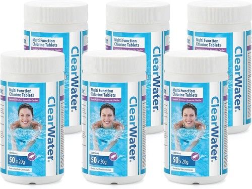 Clearwater 1 kg Multifunction Chlorine Tablets, 4-in-1 Dispenser Tablets (Saniti