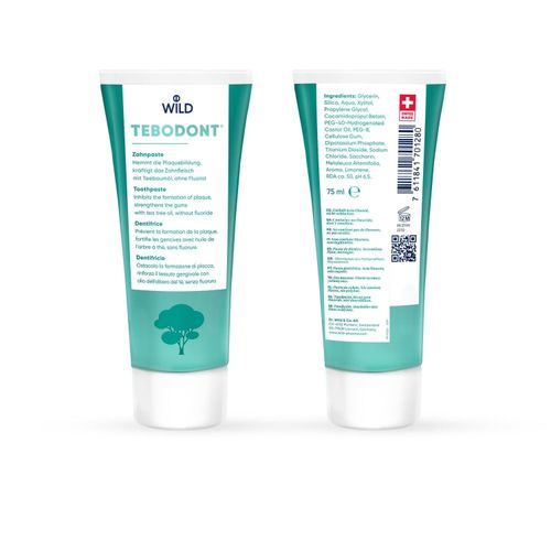 Tebodont Fluoride-Free Toothpaste Tea Tree Oil Gum Care 75 ml — image 2