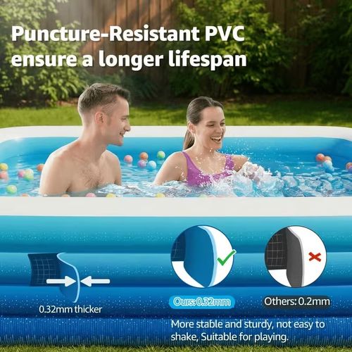 Outdoor Garden Large Inflatable Paddling Pool Family Kids Summer Swimming Pool — image 4