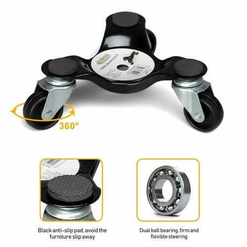 3 Wheel Moving Dolly Heavy Appliance Furniture Movers Move Castors Roll 60kg