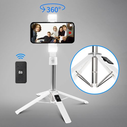 Selfie Stick Tripod Light Phone Holder Stand Remote Bluetooth For iPhone Samsung — image 1