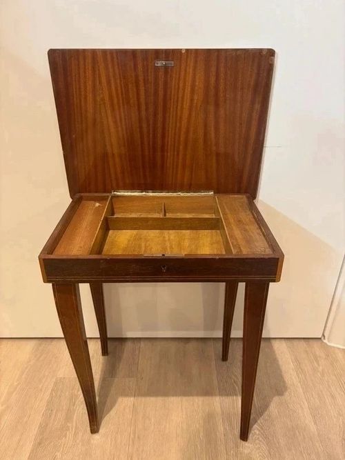 Vintage 1950s Italian Sorrento Musical Table Wood Inlay Project Music Box — image 2